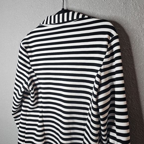 SOHO Apparel Jersey Knit Blazer Womens XL Striped 3/4 Sleeve Ladies Jacket - Picture 10 of 11